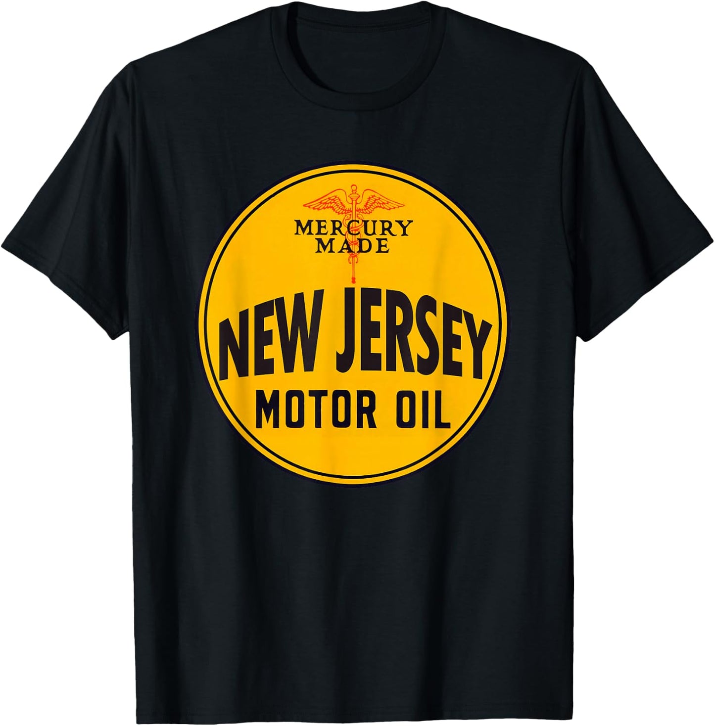 Retro Vintage Gas Station New Jersey Motor Oil Car Garage T-Shirt - T-Shirt | Black