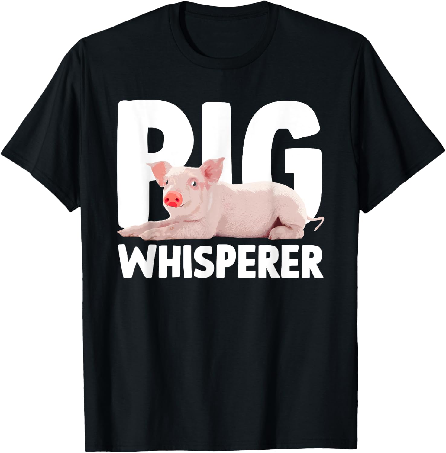 Cute Pig Whisperer Design Women Farmer Pig Lovers T-Shirt - T-Shirt | Black