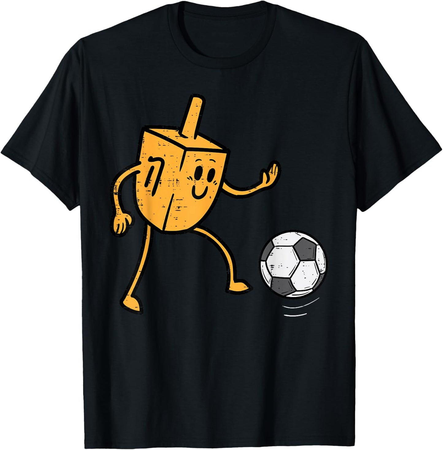 Hanukkah Dreidel Football Chanukah Jewish Men Boys Kids T-Shirt - T-Shirt | Black