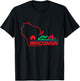 Wisconsin License Plate Wi Outline Red T-Shirt - T-Shirt | Black