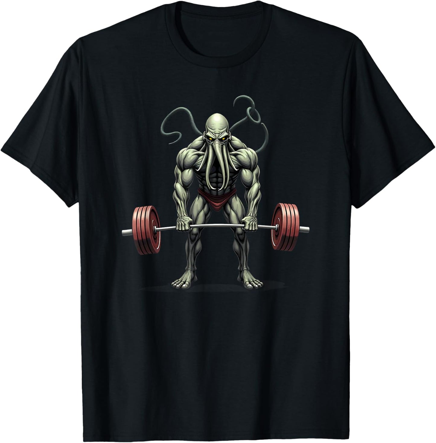 Workout Gym Cthulhu Deadlift Weightlifting T-Shirt - T-Shirt | Black