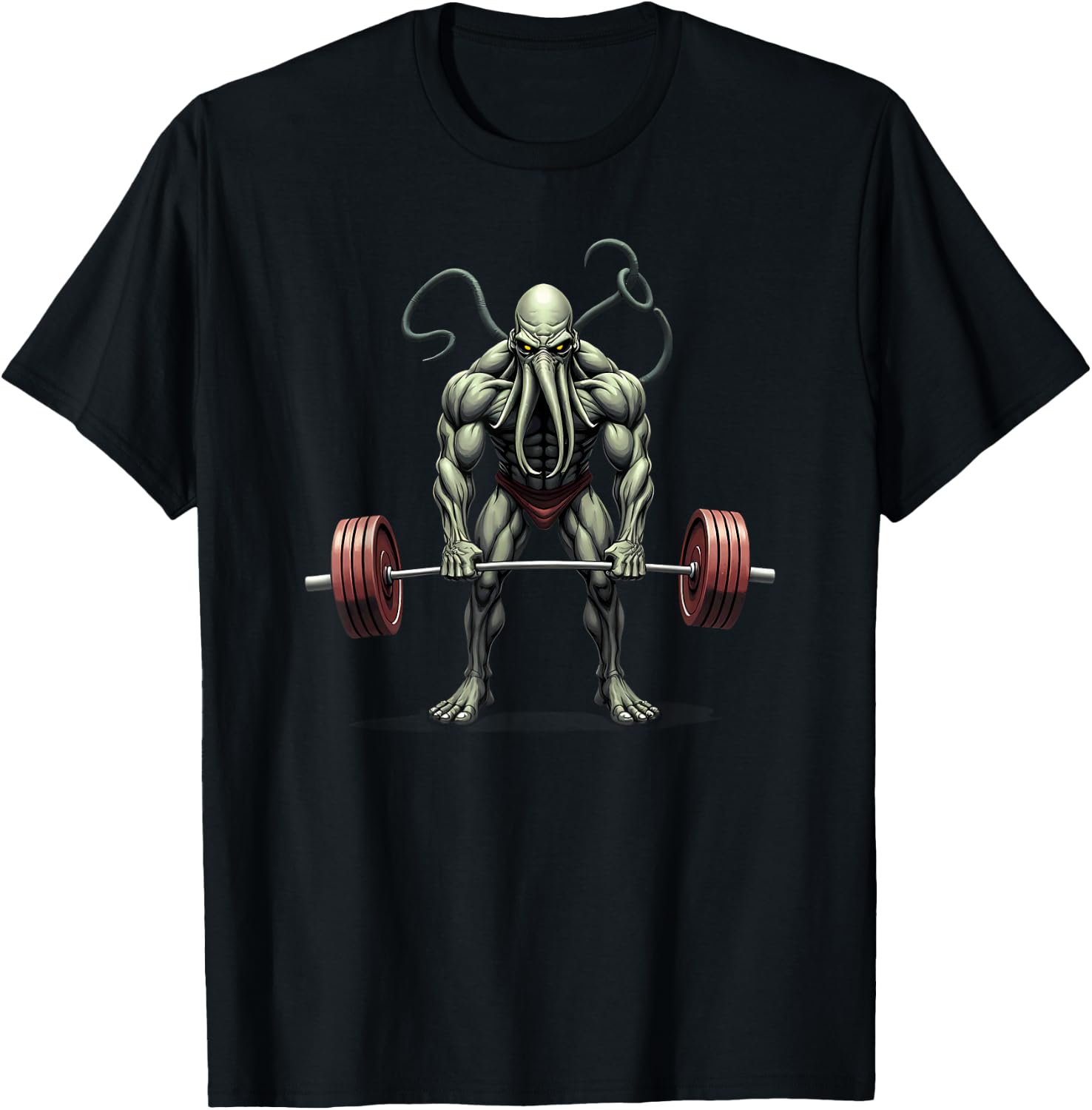 Workout Gym Cthulhu Deadlift Weightlifting T-Shirt - T-Shirt | Black