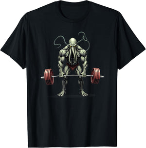 Workout Gym Cthulhu Deadlift Weightlifting T-Shirt - T-Shirt | Black