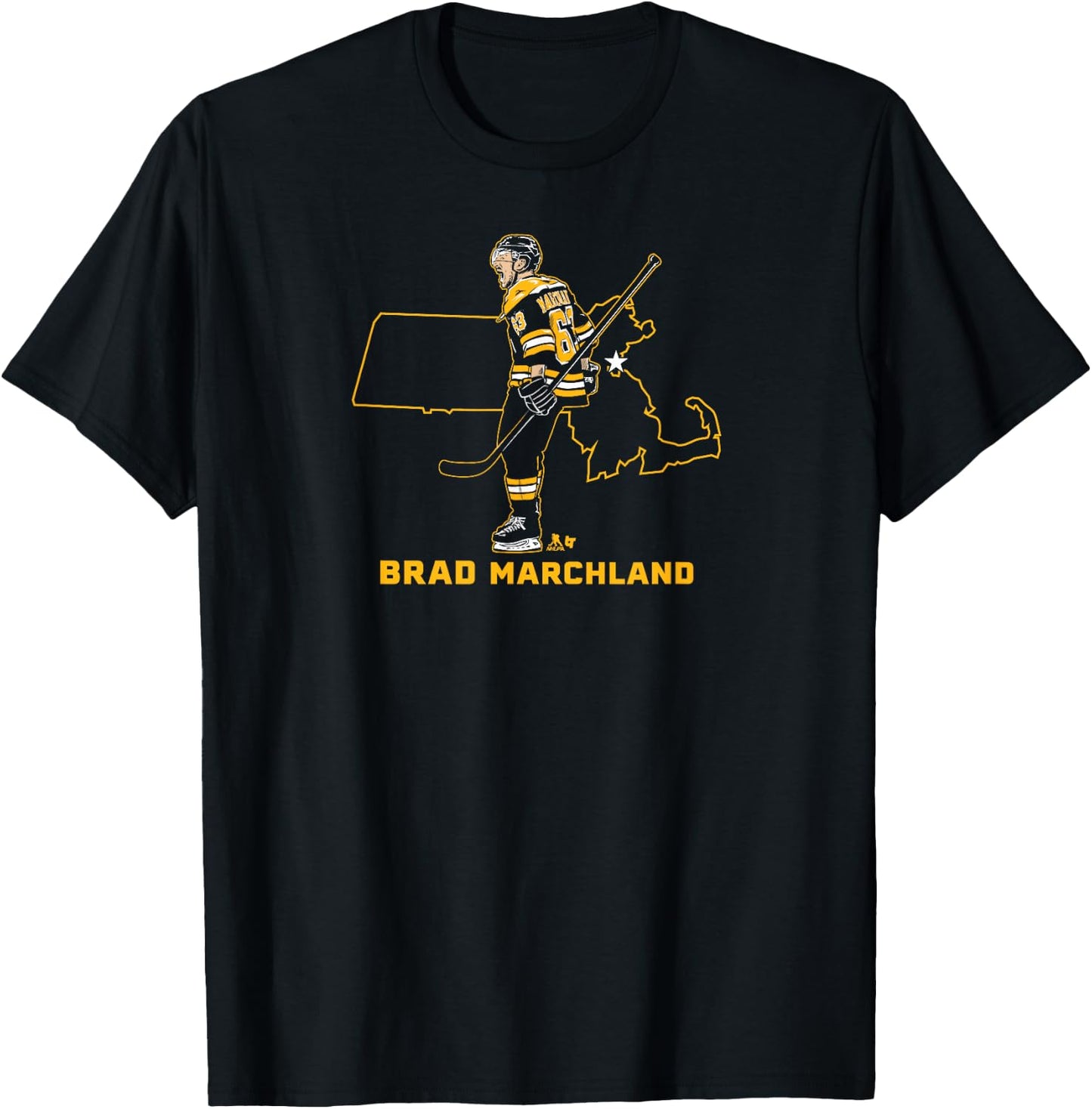 Brad Marchand: State Star - Boston Hockey T-Shirt - T-Shirt | Black