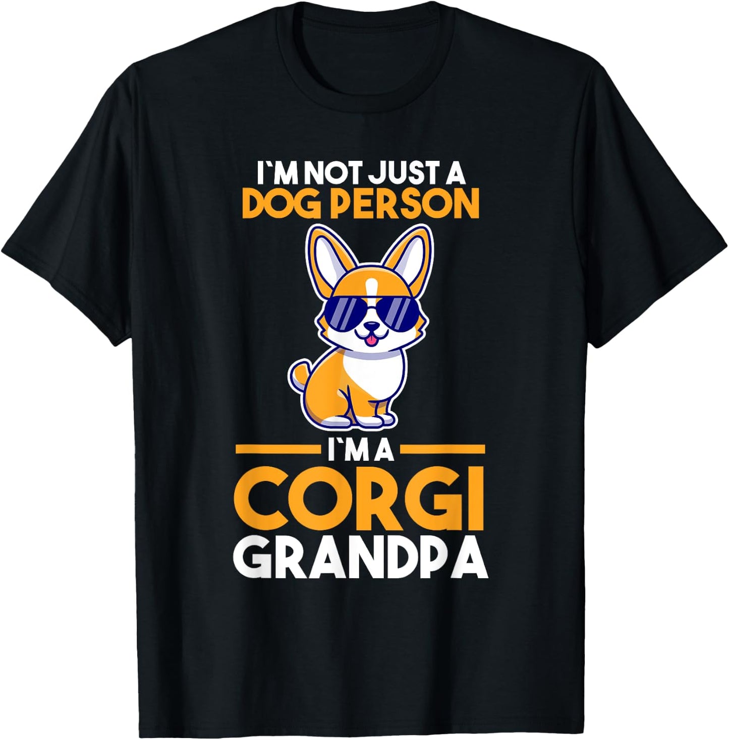 Dog Grandfather Corgi Grandpa T-Shirt - T-Shirt | Black