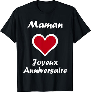 Cute Little Kid Love Happy Birthday Mom , Black, S T-Shirt - T-Shirt | Black