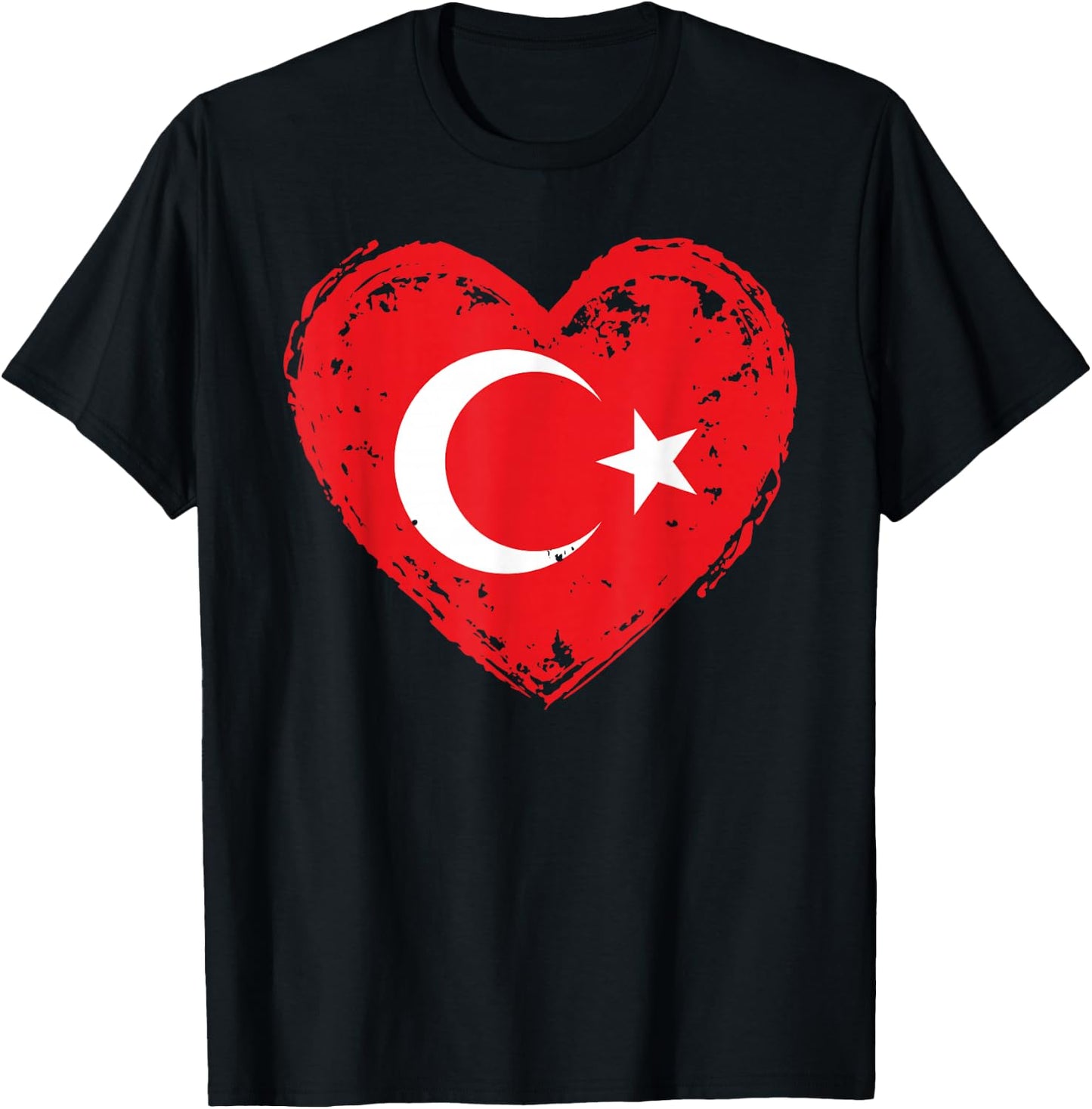 Türkiye In My Heart Turkish Flag Proud Turk Patriotic Turkey T-Shirt - T-Shirt | Black