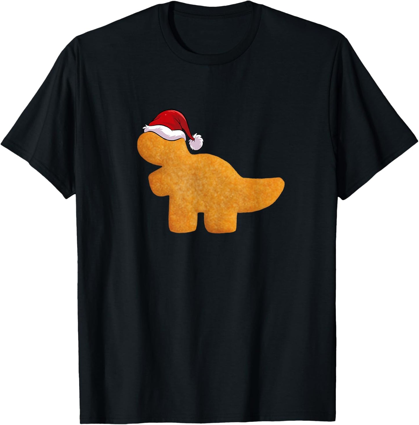 Dino T-Rex Chicken Nugget | Funny Tyrannosaurus Christmas T-Shirt - T-Shirt | Black