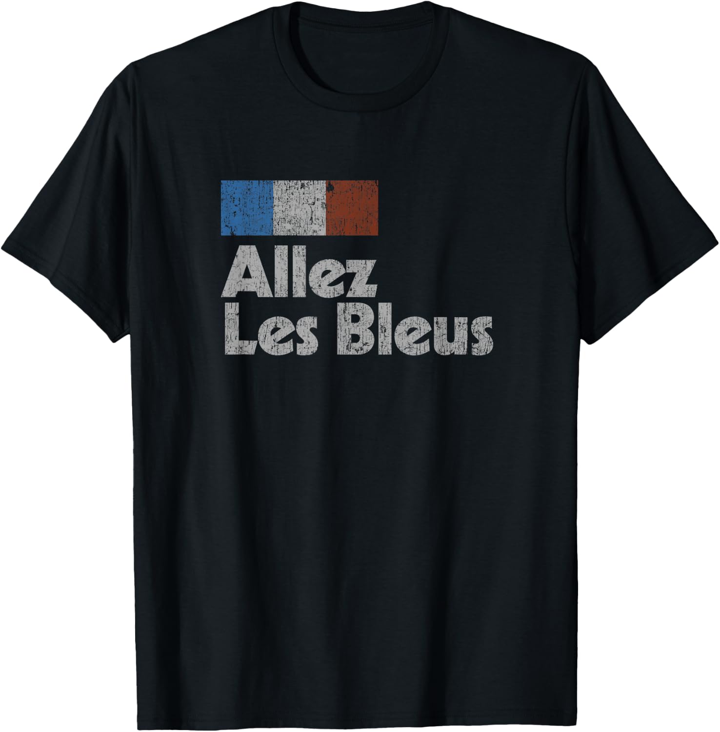 Retro France Soccer Shirt 2018 French Flag ALLEZ LES BLEUS T-Shirt - T-Shirt | Black