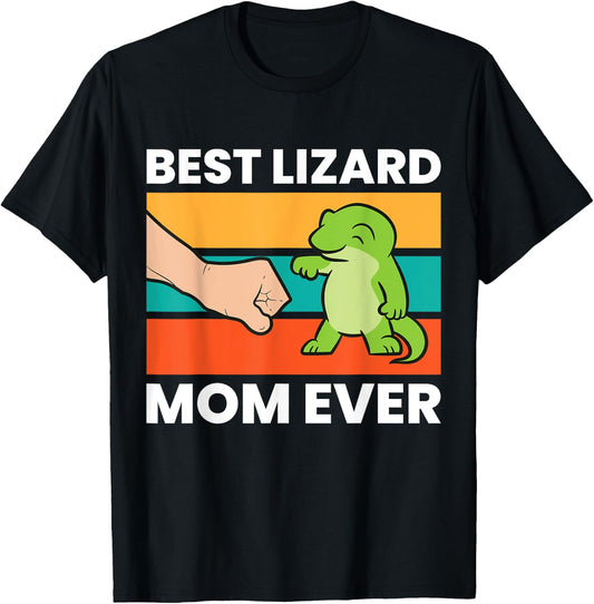 Lizard Mama Reptile Lover Mom Best Lizard Mom Ever T-Shirt - T-Shirt | Black