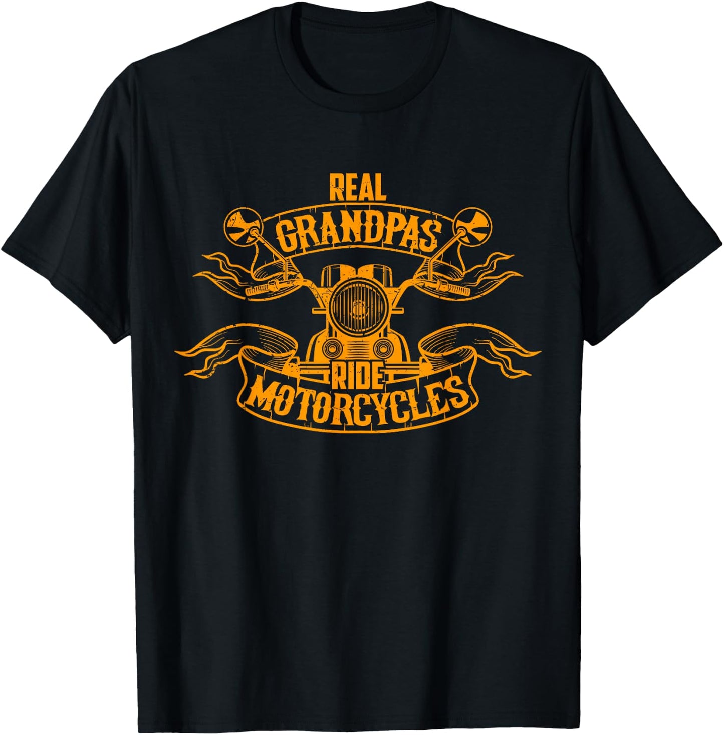 Real Grandpas Ride Motorcycles Quote for Grandpa Motorcycles T-Shirt - T-Shirt | Black