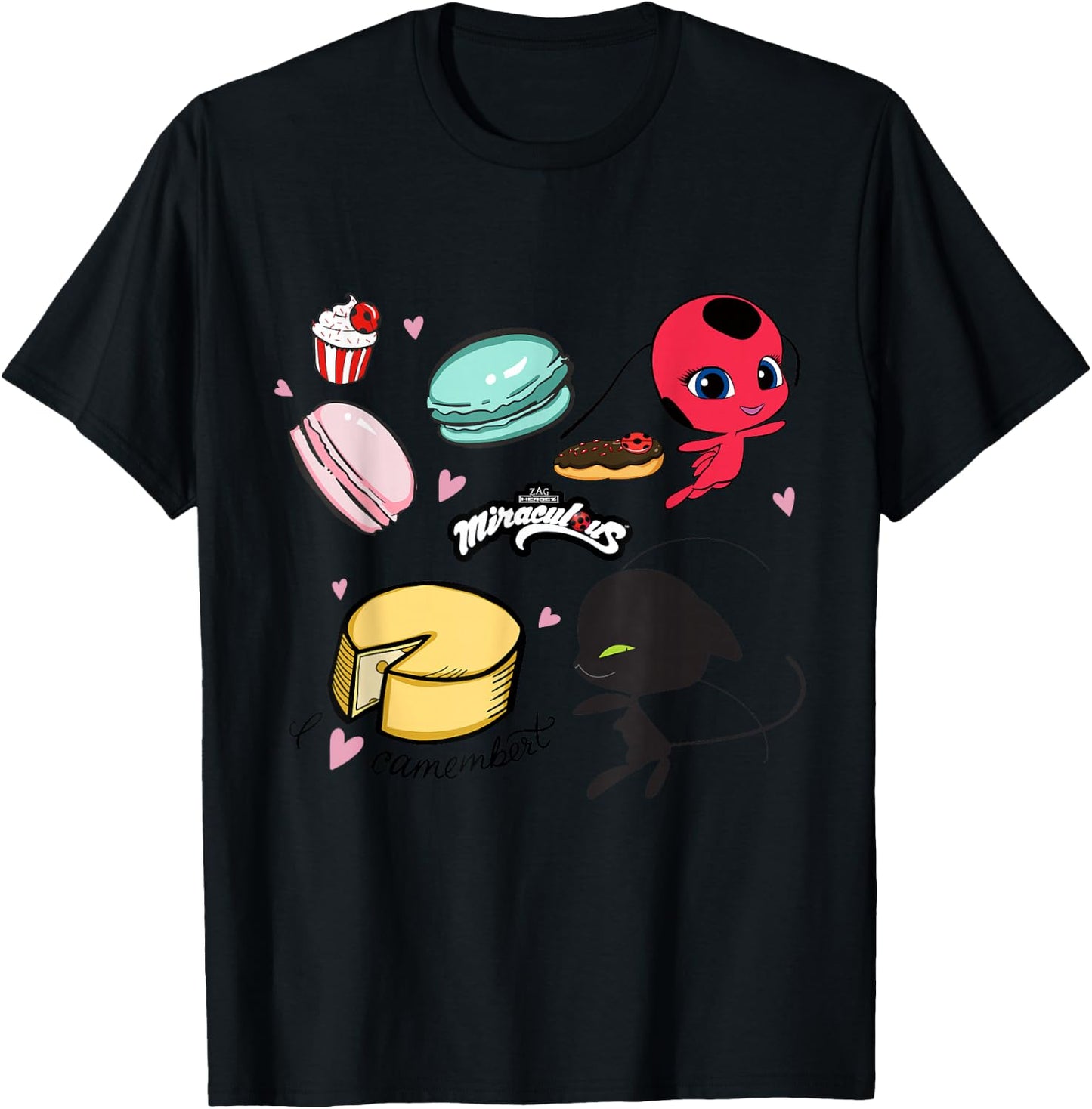 Miraculous Ladybug Tikki and Plagg Bakery T-Shirt - T-Shirt | Black