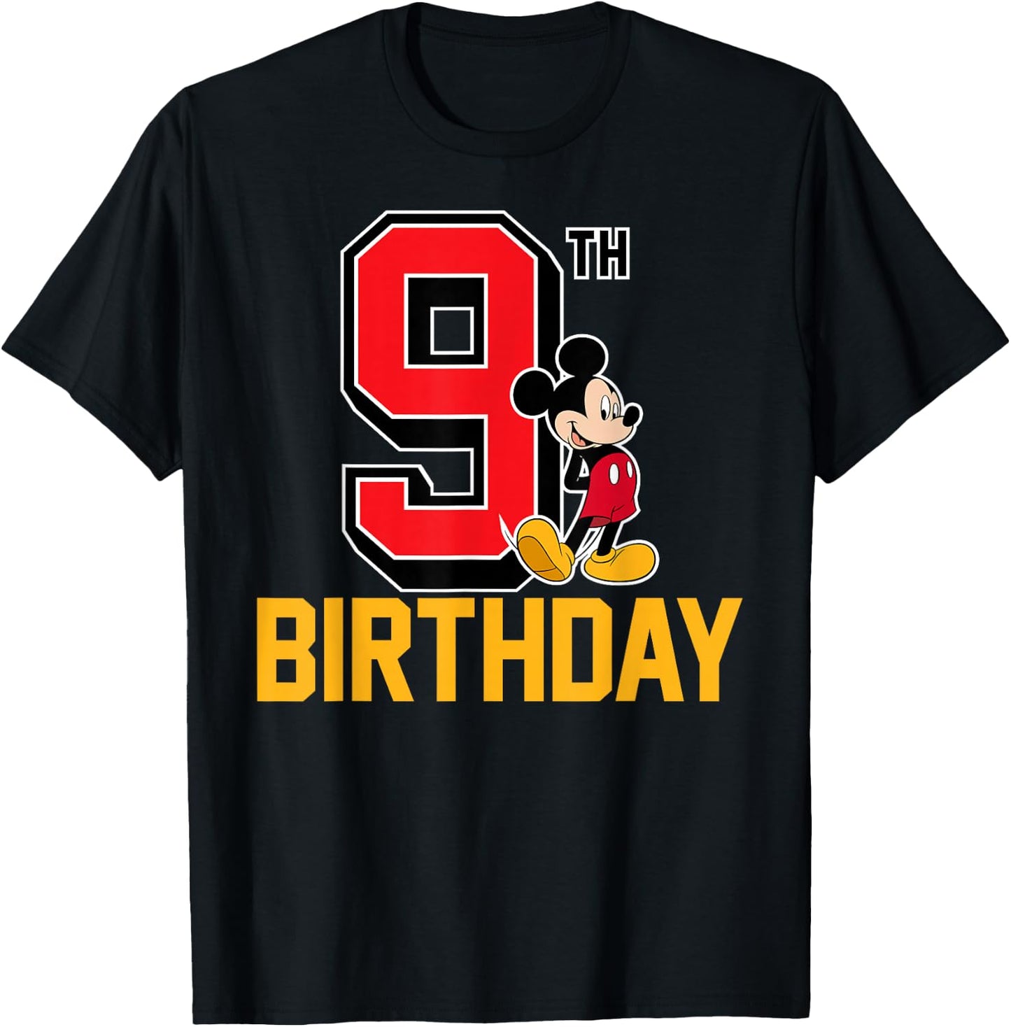 Disney - Mickey Mouse 9th Birthday T-Shirt - T-Shirt | Black