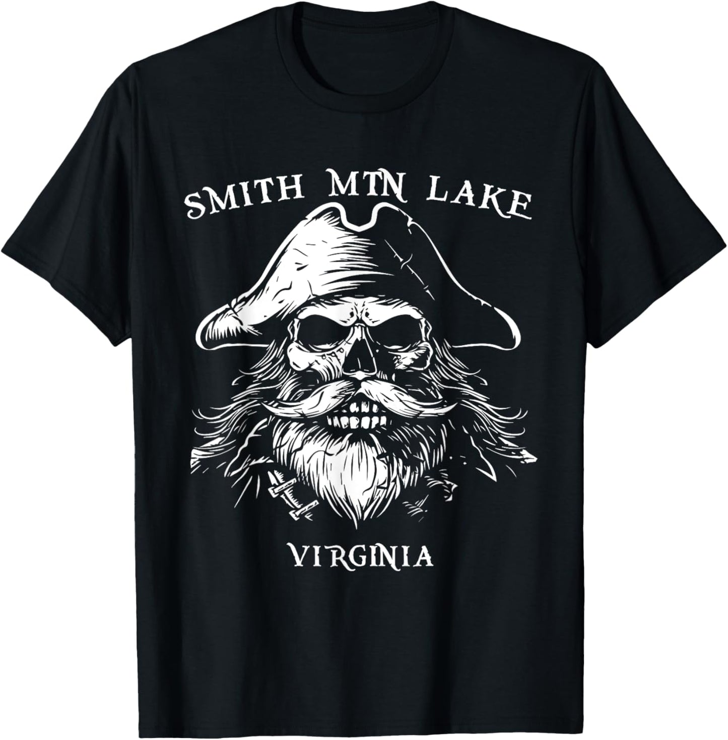 SML Smith Mountain Lake Retro Pirate T-Shirt - T-Shirt | Black