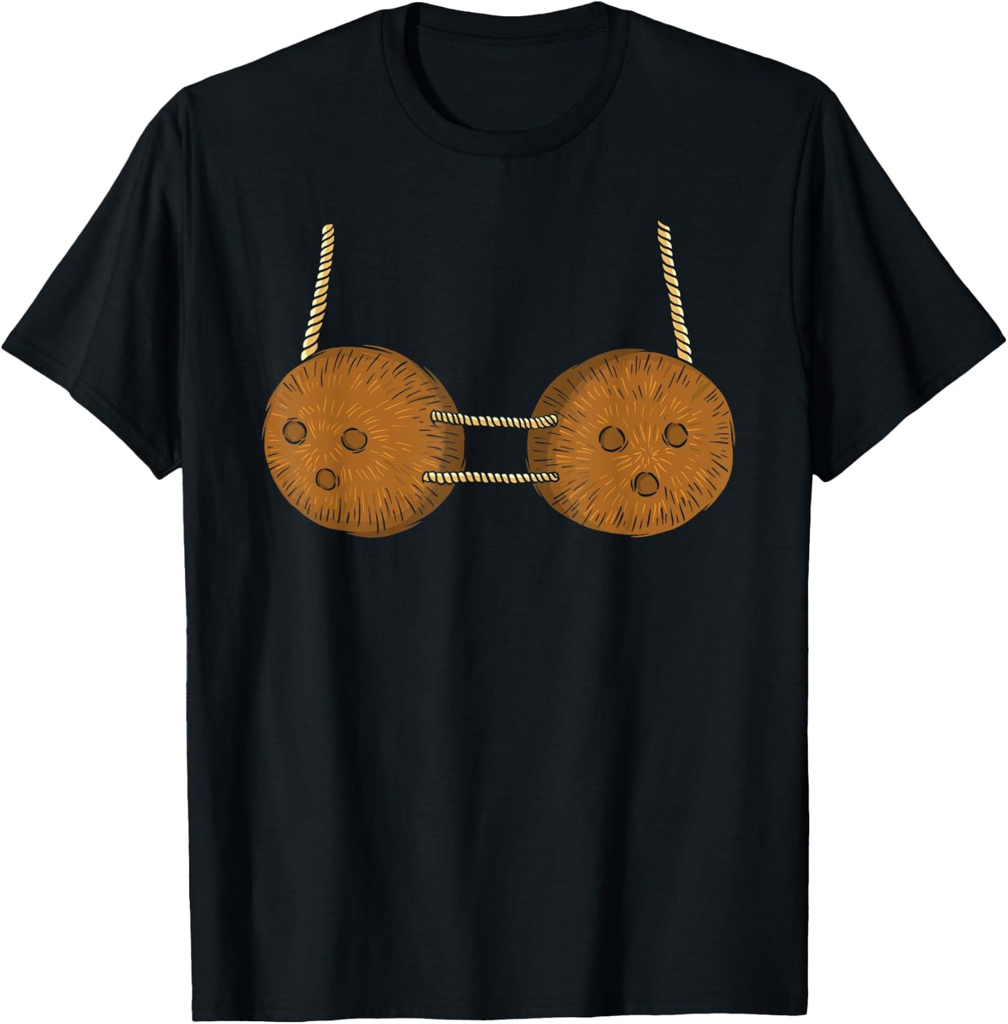 Coconut Bra Summer Beach Halloween Costume T-Shirt - T-Shirt | Black