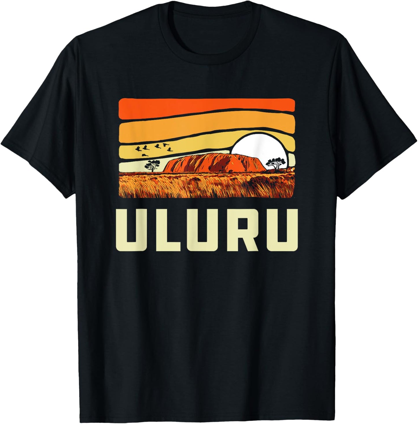 Ayers Rock Uluru Australia Landmark Vintage 80s T-Shirt - T-Shirt | Black
