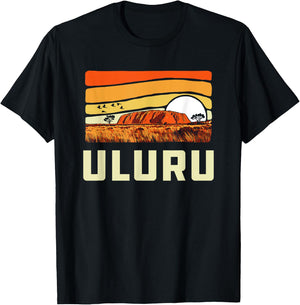 Ayers Rock Uluru Australia Landmark Vintage 80s T-Shirt - T-Shirt | Black
