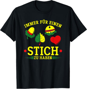 Funny Sheep Head Slogan Card Game Shot Cotton , black T-Shirt - T-Shirt | Black