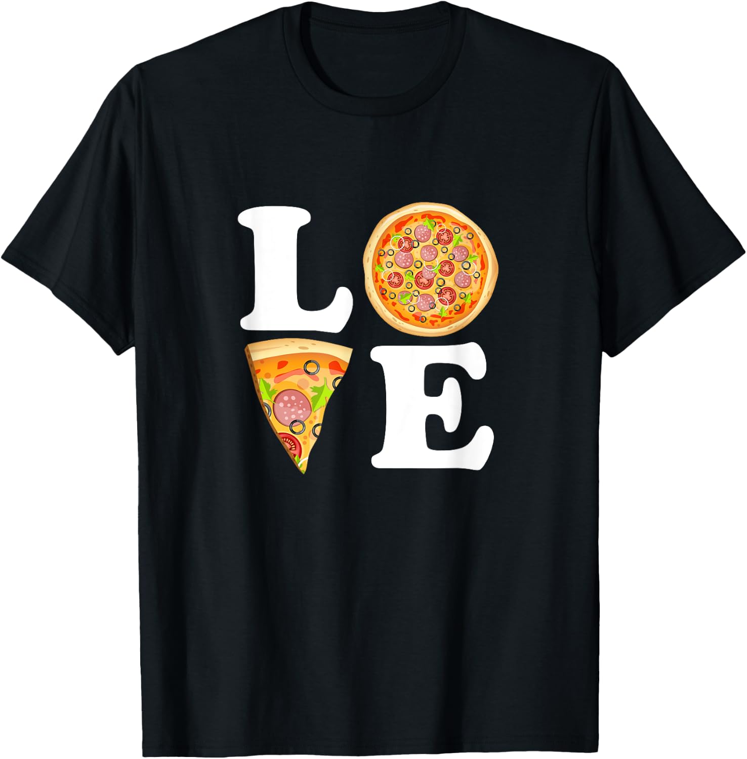 LOVE PIZZA Shirt Boys Pizza Night Pizza Day Men Pizza Lovers T-Shirt - T-Shirt | Black