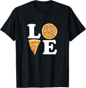 LOVE PIZZA Shirt Boys Pizza Night Pizza Day Men Pizza Lovers T-Shirt - T-Shirt | Black