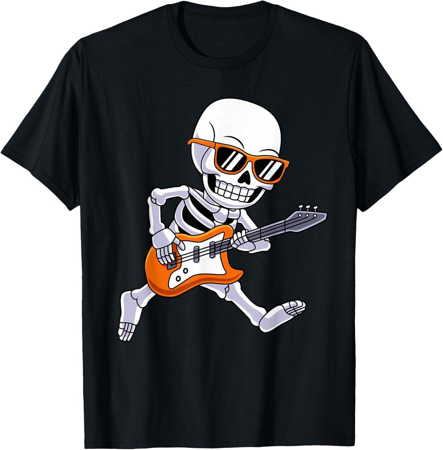 Skeleton Playing Guitar Rock & Roll Boys Kids T-Shirt - T-Shirt | Black