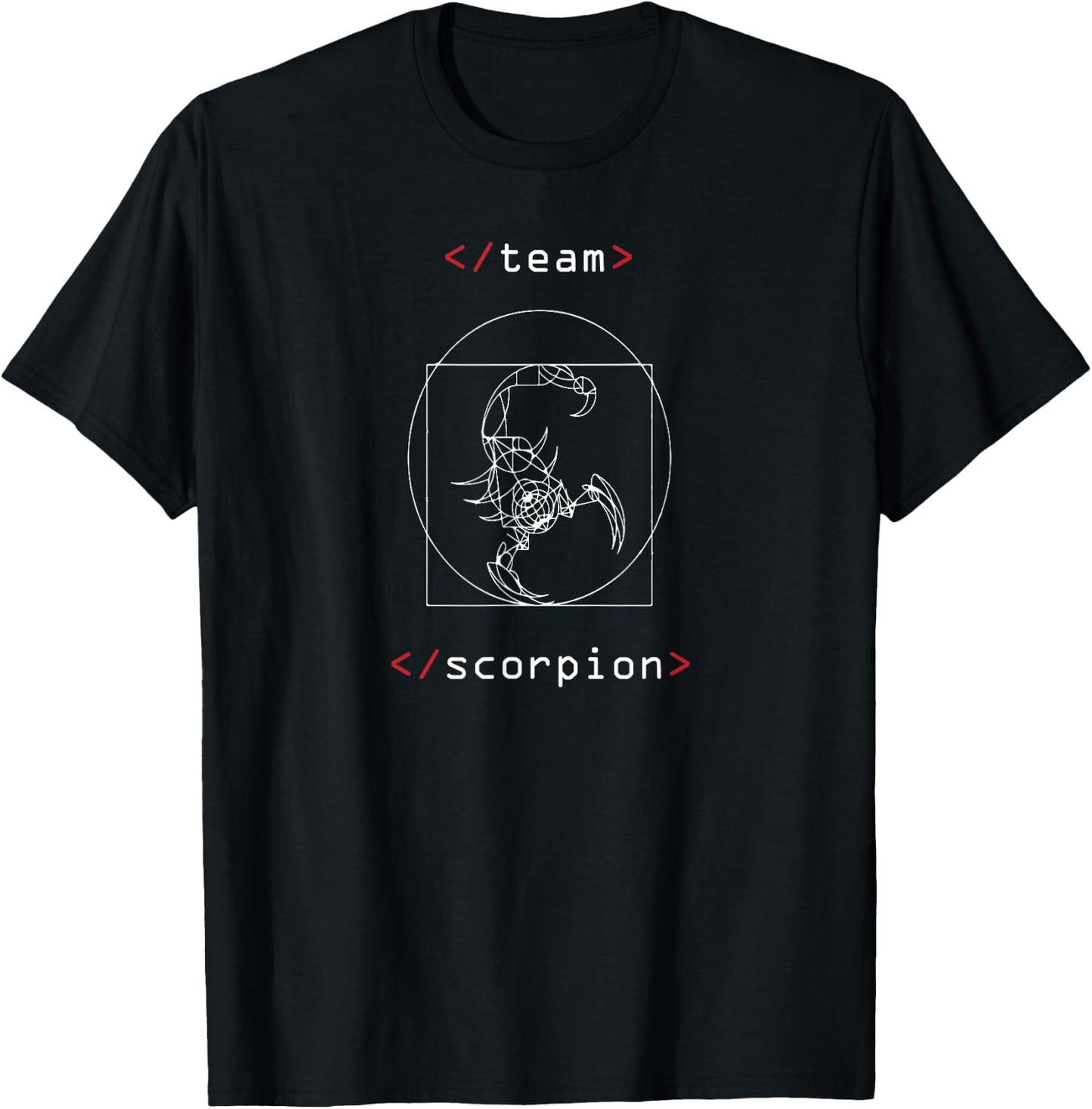 Team Scorpion Da Vinci Vitruvian Man Scorpion T-Shirt - T-Shirt | Black