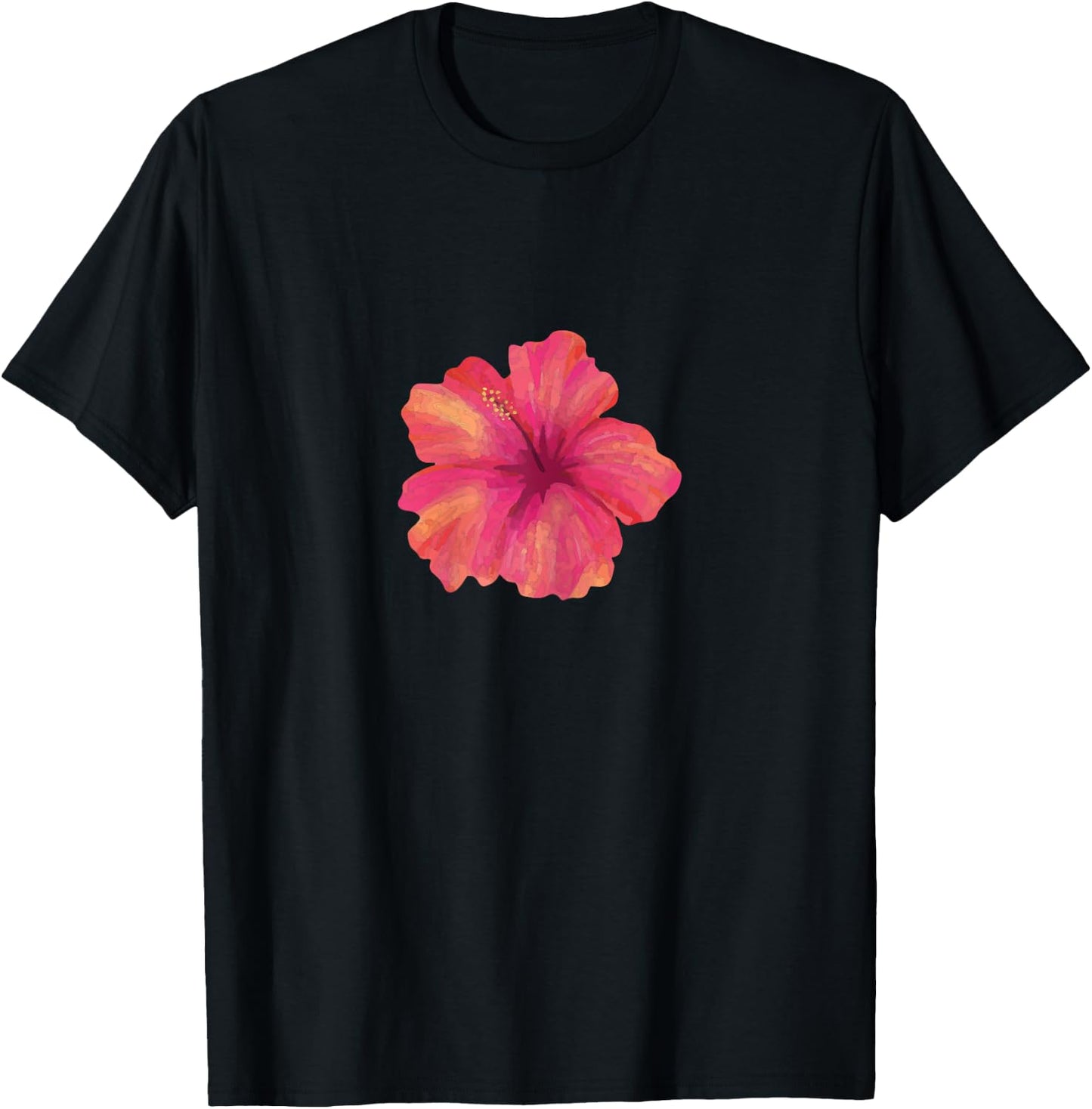 Hibiscus Flower , white T-Shirt - T-Shirt | Black