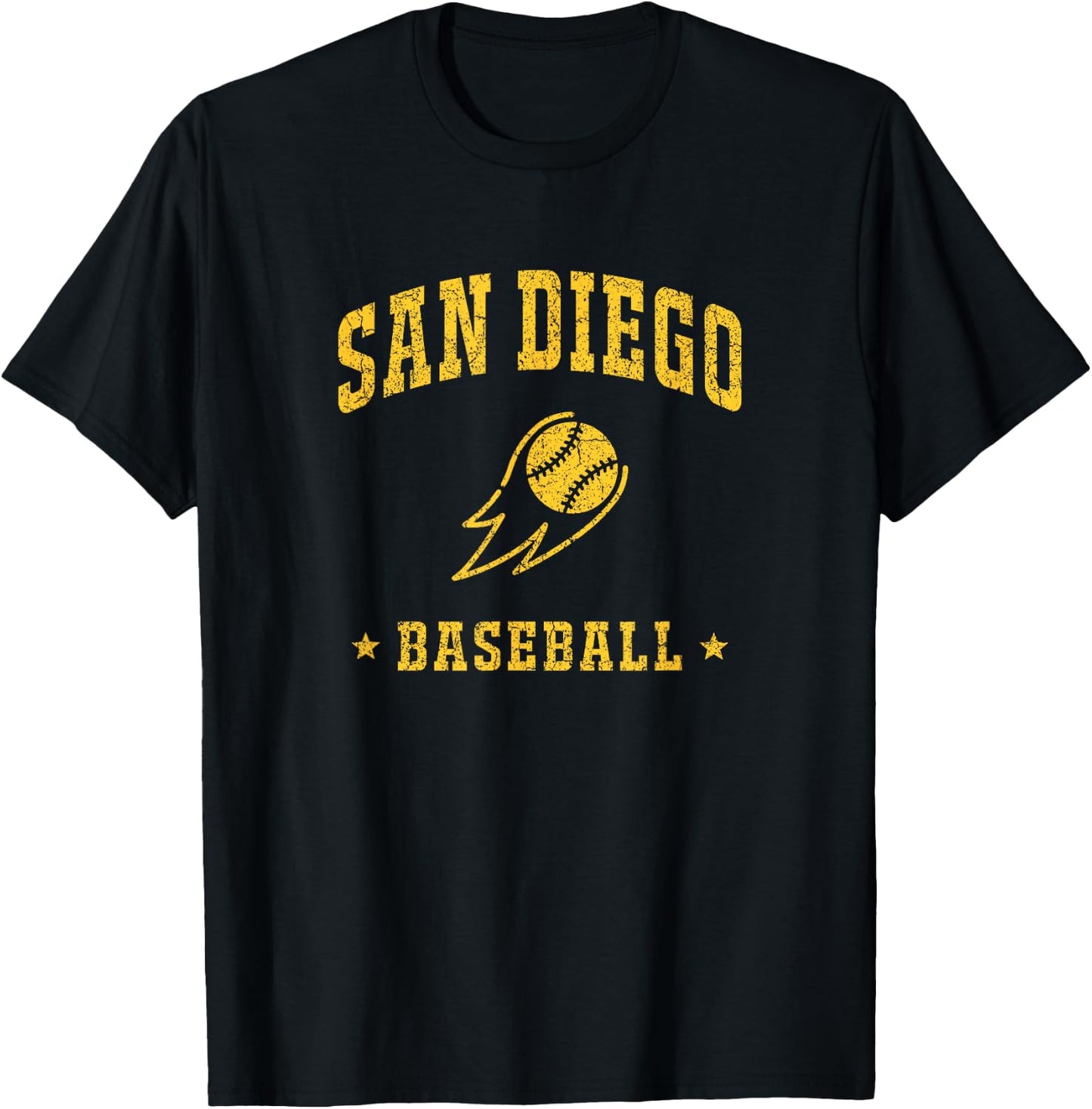 San Diego Baseball Vintage Gameday Retro Baseball Lover T-Shirt - T-Shirt | Black