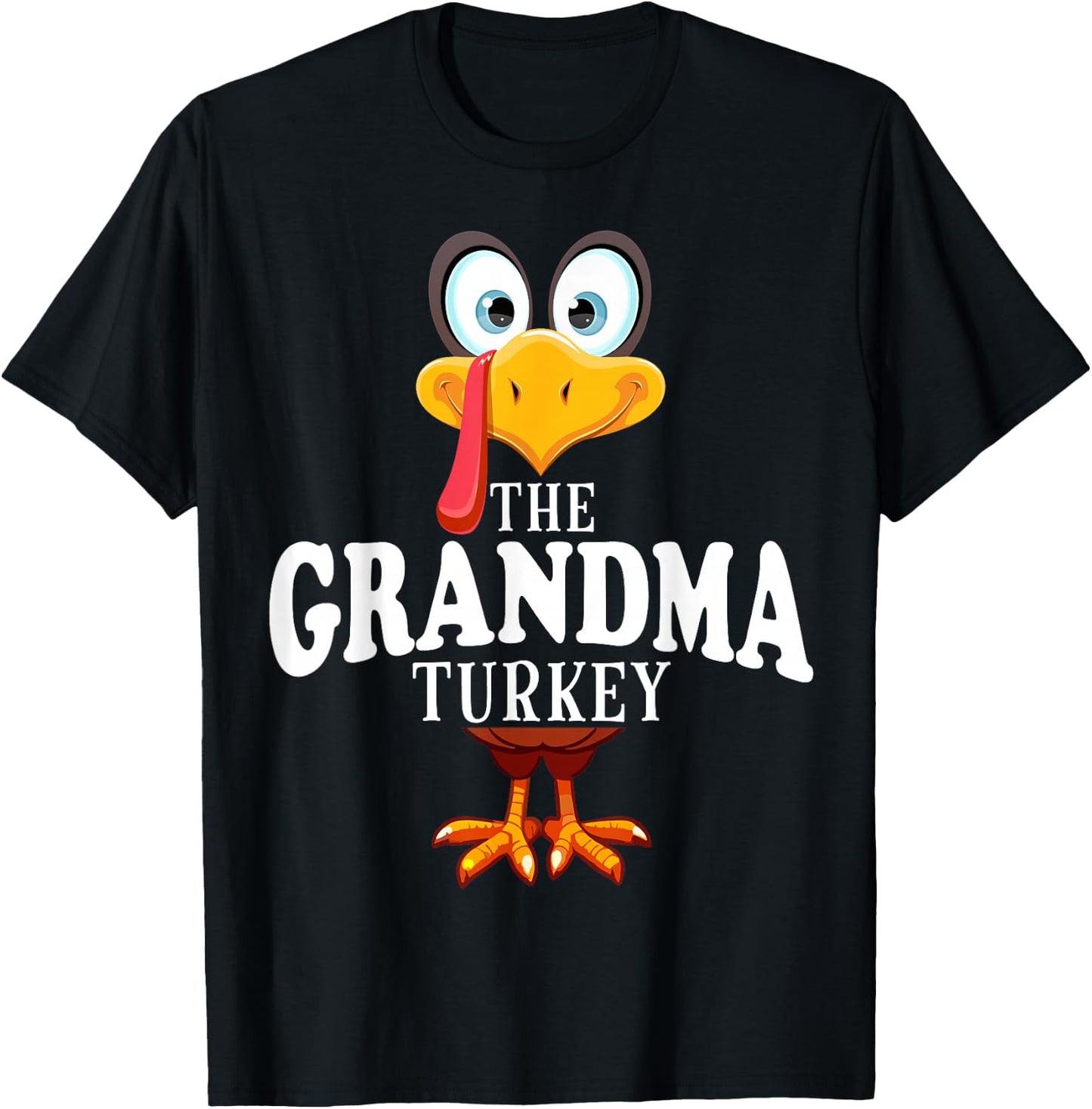 Thanksgiving The Grandma Turkey Pajama T-Shirt - T-Shirt | Black