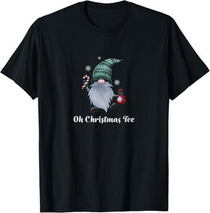 Oh Christmas Gnome Candy Cane Joyful T-Shirt - T-Shirt | Black