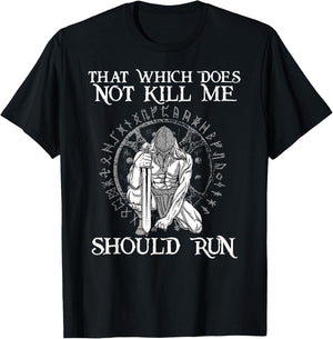 That Which does not Kill Me Should Run I Odin Wikinger Axt T-Shirt - T-Shirt | Black