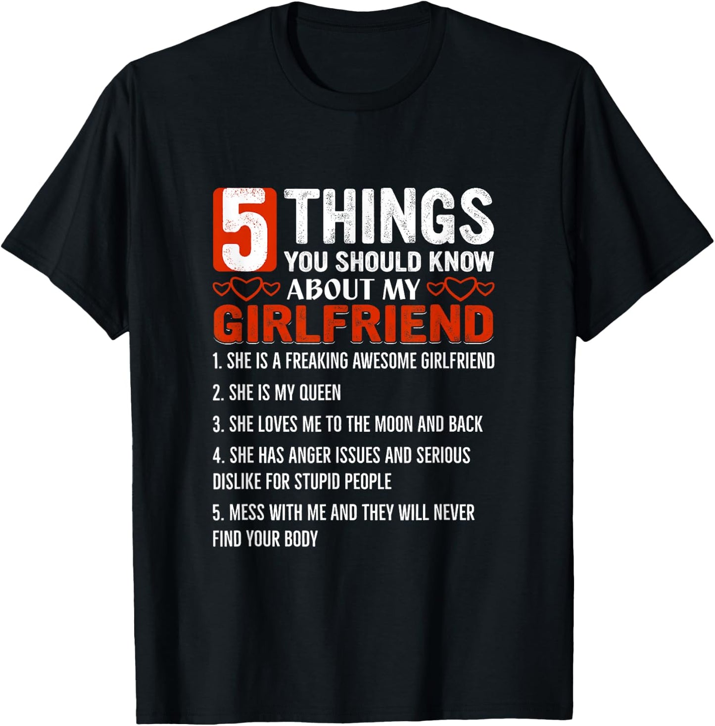 5 Things You Should Know About My Girlfriend T-Shirt - T-Shirt | Black