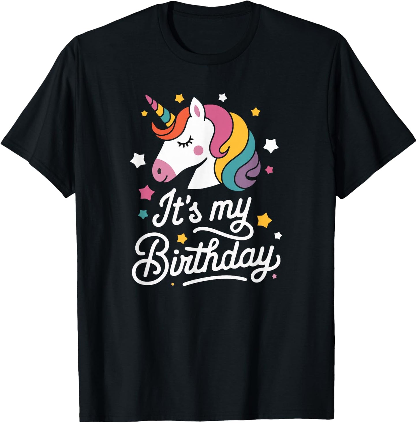 Unicorn It's My Birthday for Kids & Adults T-Shirt - T-Shirt | Black