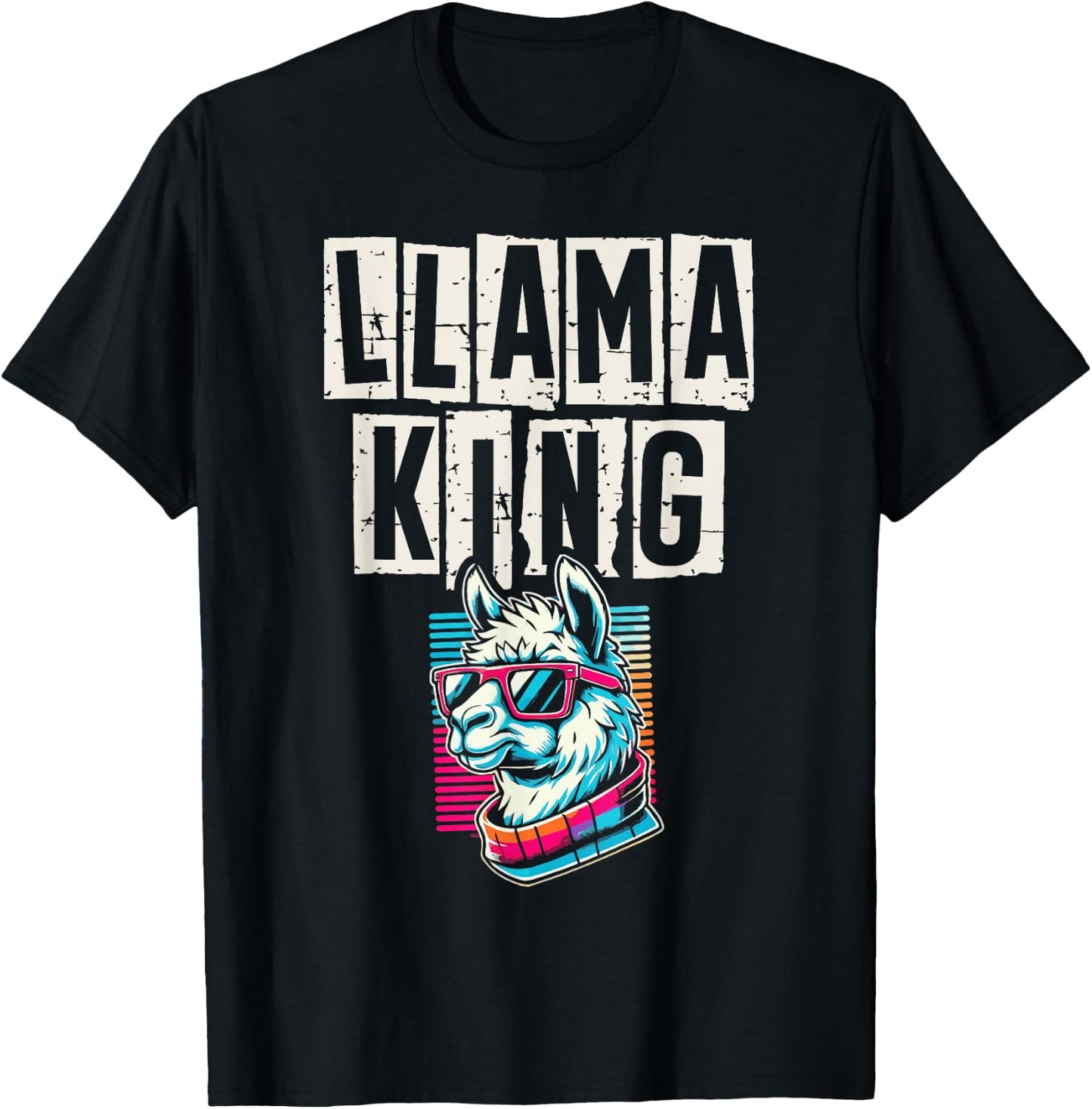 Llama King Llamas Animal Lover T-Shirt - T-Shirt | Black