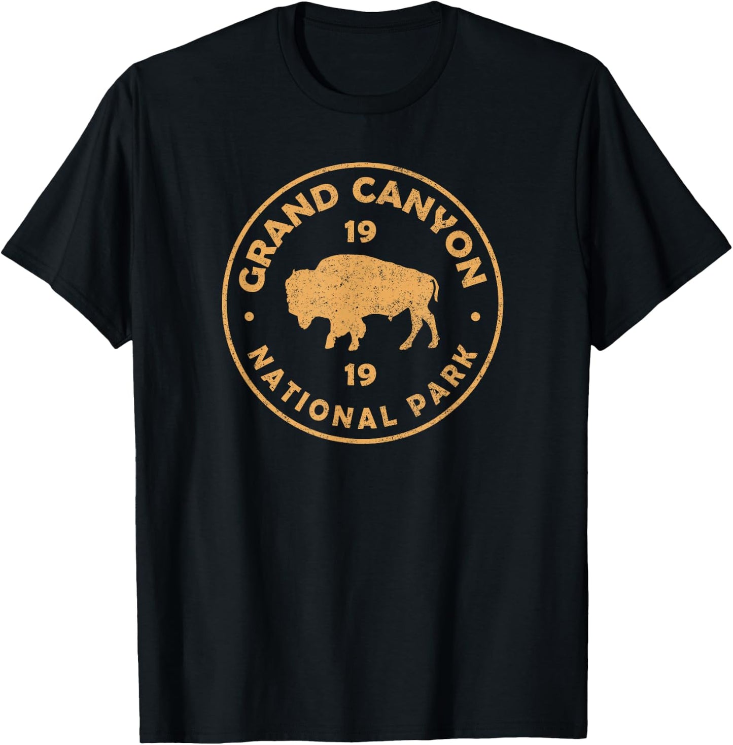 Grand Canyon National Park Arizona Women Men Buffalo Graphic T-Shirt - T-Shirt | Black