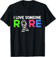 Rare Disease Awareness Zebra Ribbon, I Love Someone Rare T-Shirt - T-Shirt | Black