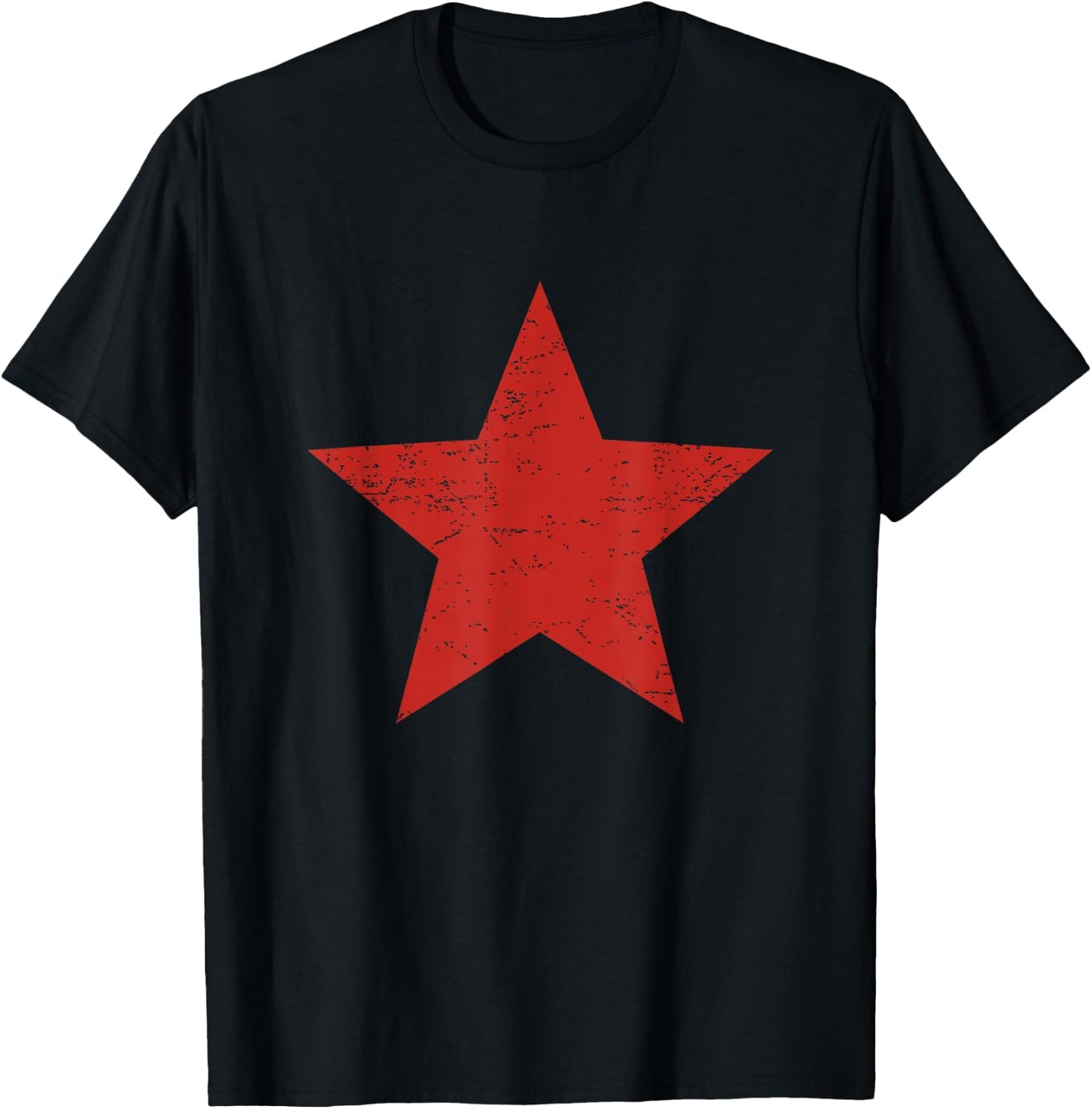 Rock Band Music Grunge Alternative Distressed Red Star 90s T-Shirt - T-Shirt | Black