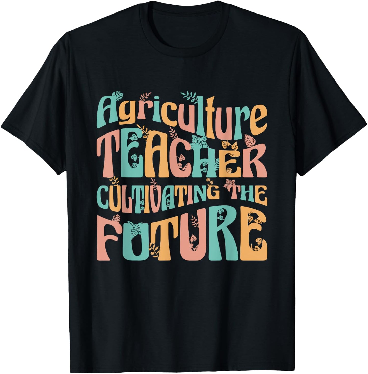 Agriculture Teacher Gifts & Women -Adults Black Small Modern Casual with AG Teacher Design Cotton 65%, Polyester 35% Short Sleeve Regular Fit Lightweight Imported T-Shirt - T-Shirt | Black