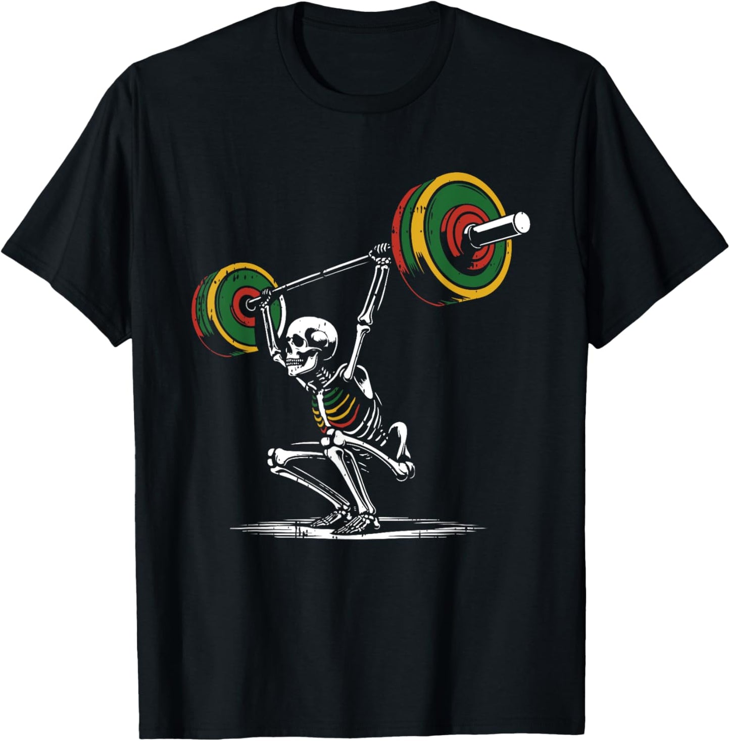 Skeleton Lifting Fathers Day Gym Workout Dad Papa Men T-Shirt - T-Shirt | Black
