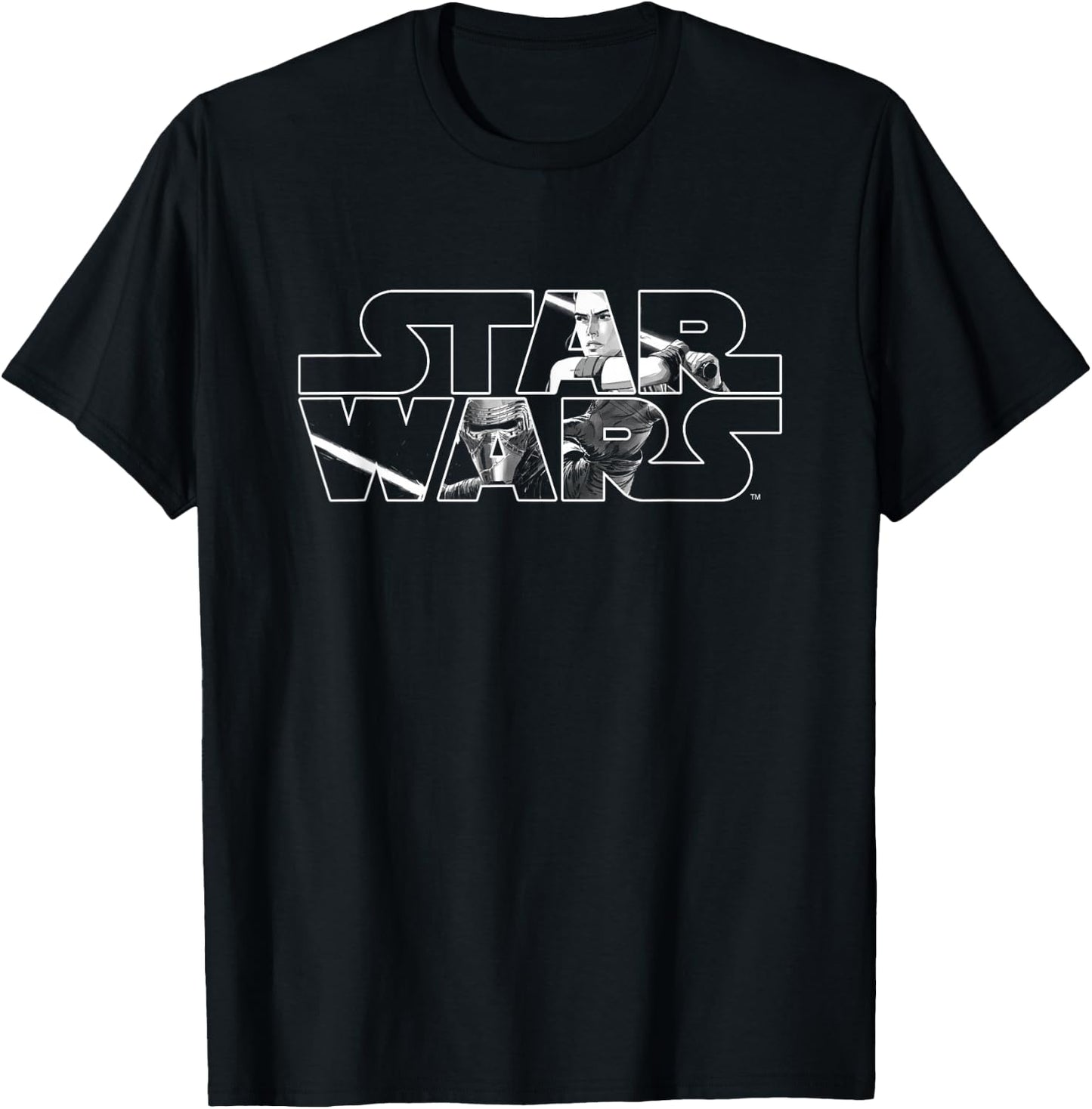 Star Wars Light vs Dark White T-Shirt - T-Shirt | Black