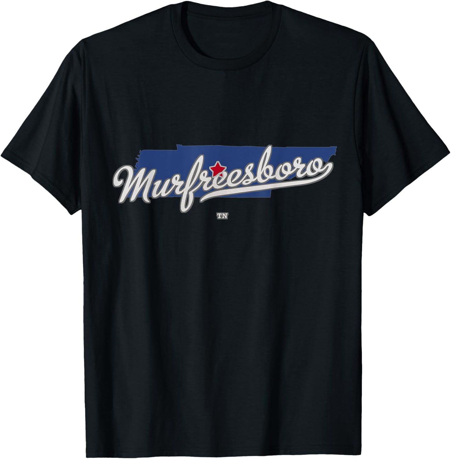 Murfreesboro Tennessee TN Map T-Shirt - T-Shirt | Black