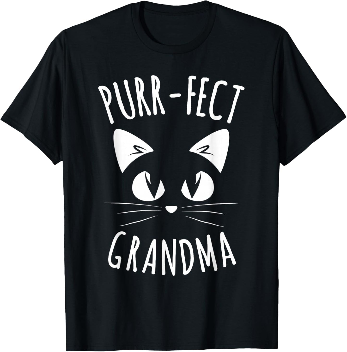 Purr-FECT Grandma Fur Mom Cute Cat Lover Animal Gift T-Shirt - T-Shirt | Black