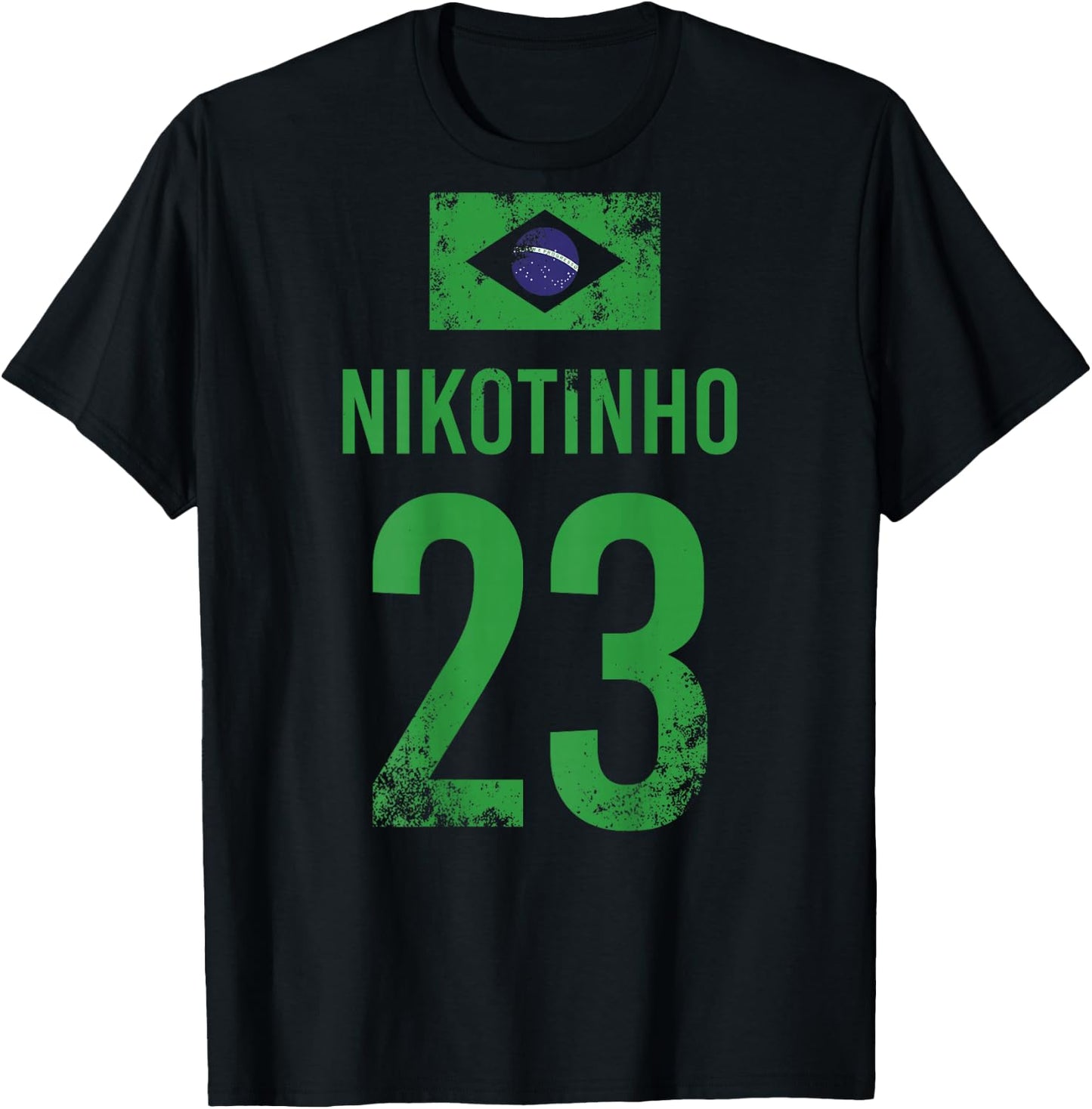 Men's Brazil Sauf Football Name Nikotinho , yellow, s T-Shirt - T-Shirt | Black