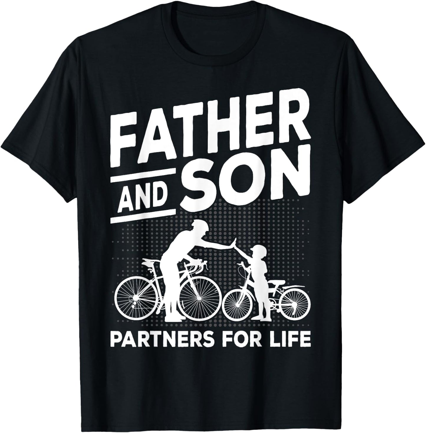 Cycling Father and Son Bicycle Riding Dad and Boy Gift T-Shirt - T-Shirt | Black