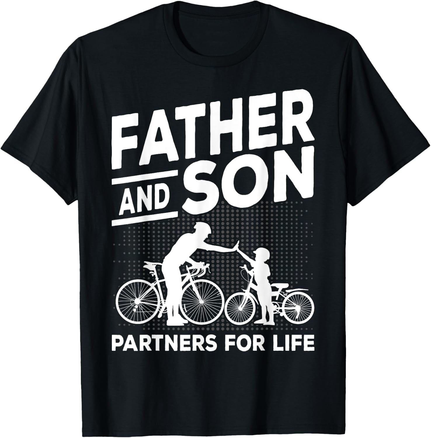 Cycling Father and Son Bicycle Riding Dad and Boy Gift T-Shirt - T-Shirt | Black