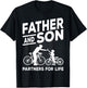 Cycling Father and Son Bicycle Riding Dad and Boy Gift T-Shirt - T-Shirt | Black