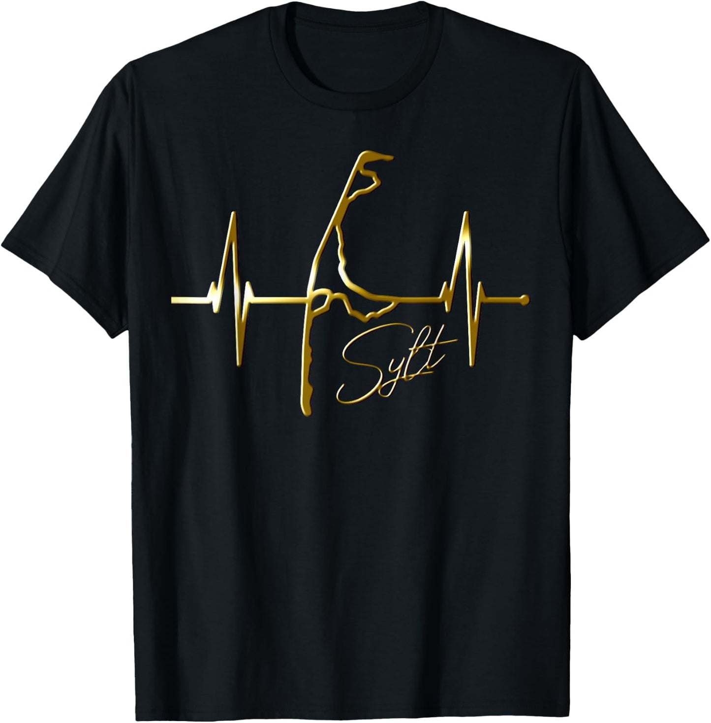 Sylt Skyline Herzschlag Nordsee Herz Nordfriesen I Love Sylt T-Shirt - T-Shirt | Black