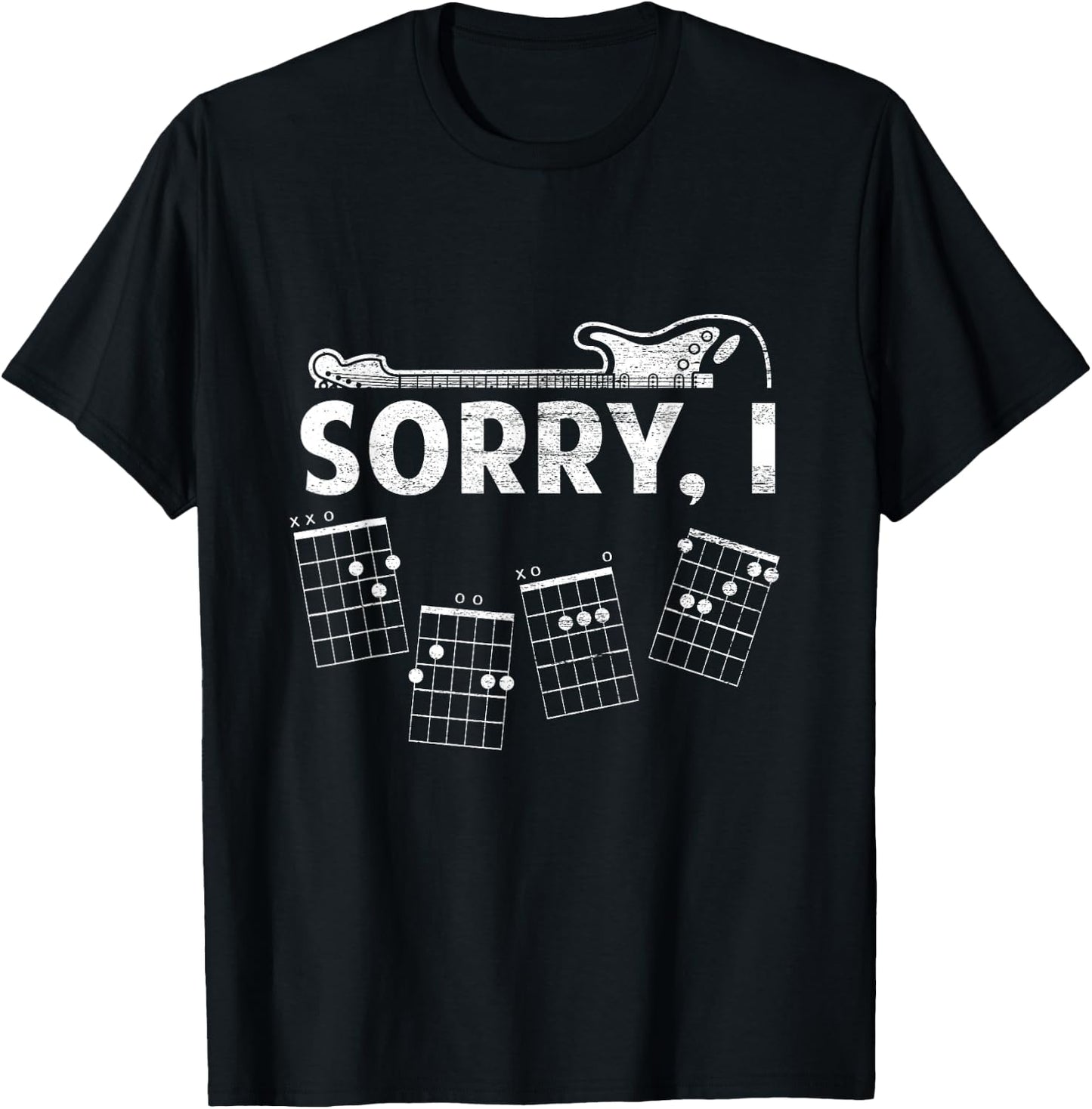 Sorry I-DGAF Lustige versteckte Nachricht Gitarren-Akkorde für Liebhaber T-Shirt - T-Shirt | Black