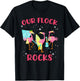 Our Flock Rocks Flamingo Matching Family Vacation Group T-Shirt - T-Shirt | Black