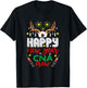 Funny Reindeer Horn Nurse Christmas Happy New Year CNA Crew T-Shirt - T-Shirt | Black